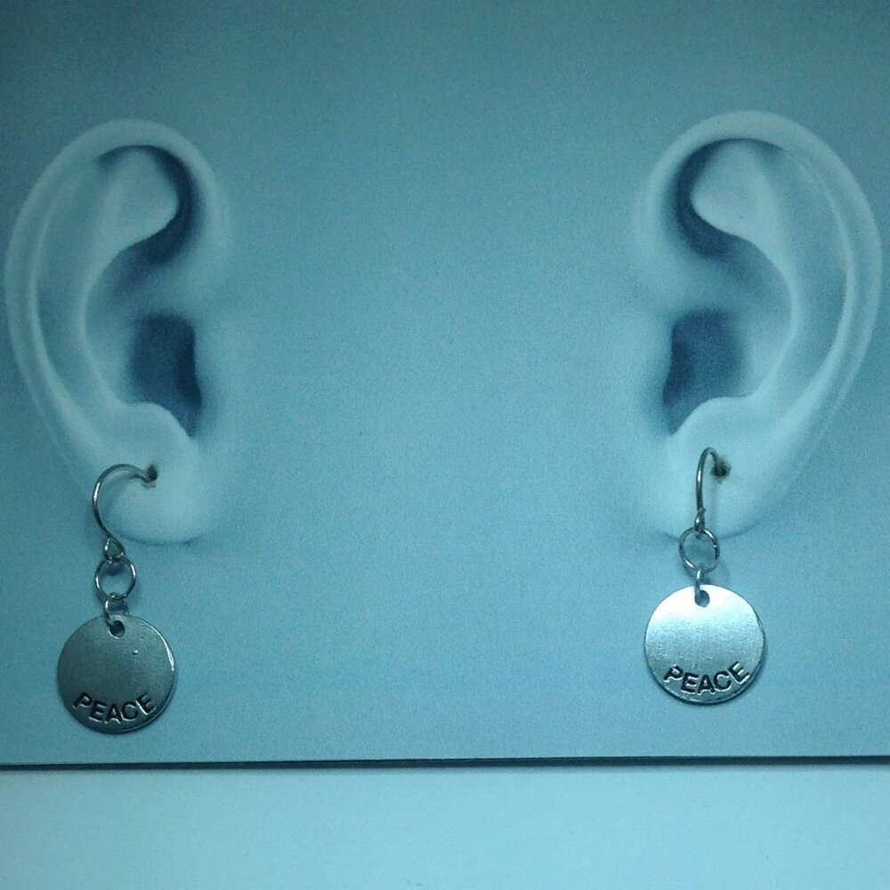 Silver Flat Circle Dangling Earring - image 4